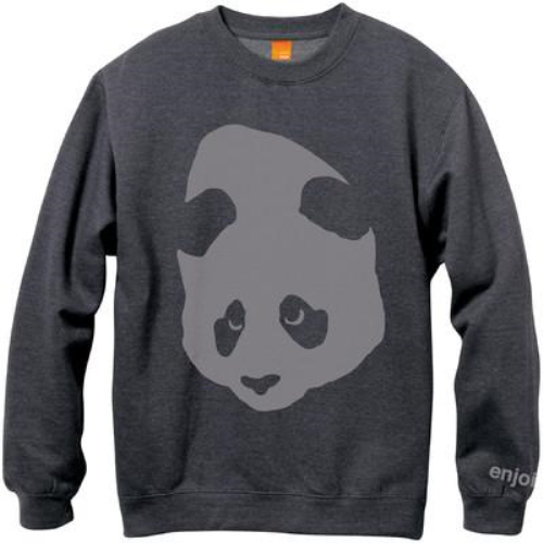 Enjoi Gigantic Face Crew Fleece - Charcoal/Heather - Mens Sweatshirt