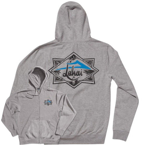 Lakai Script Zip-Up Hooded - Heather Grey - Men's Sweatshirt