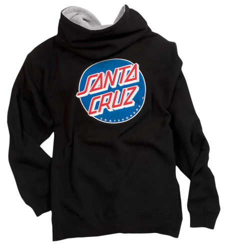 Santa Cruz Classic Dot Hooded Zip L/S Thermal Lined - Black - Mens Sweatshirt