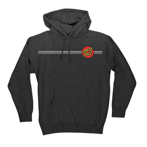 Santa Cruz Classic Dot Pullover Hooded L/S - Charcoal Heather - Men's Sweatshirt