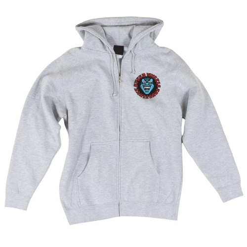 Santa Cruz Screaming Hand Hooded Zip L/S - Heather Grey - Men's Sweatshirt