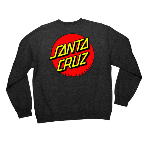 Santa Cruz Classic Dot Crew Neck L/S - Charcoal Heather - Men's Sweatshirt
