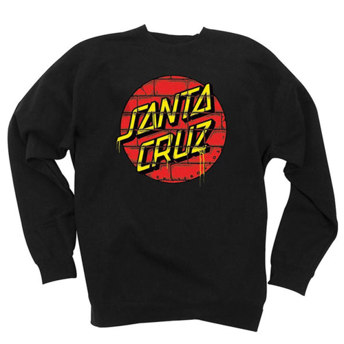 Santa Cruz Tagged Dot Crew Neck L/S - Black - Men's Sweatshirt
