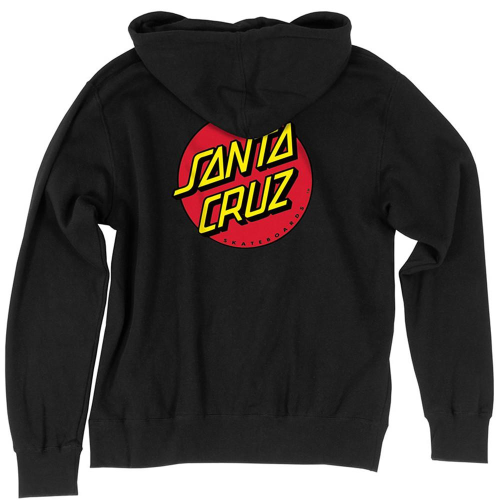 Santa Cruz Classic Dot Hooded Zip L/S - Black - Youth Sweatshirt