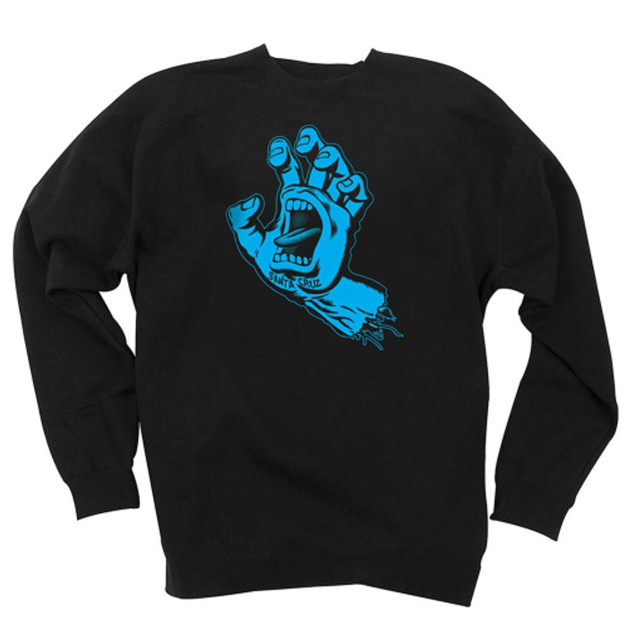 Santa Cruz Hand Crew Neck L/S - Black - Men's Sweatshirt