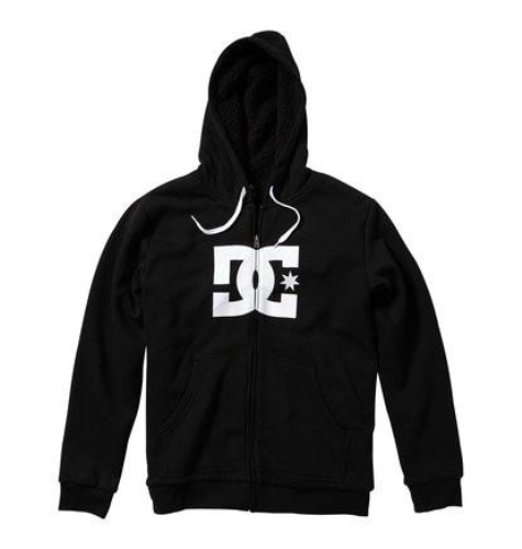 DC Star Shearling Zip Up - Black - Men's Sweatshirt