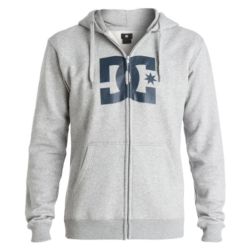 DC Star Zip Up Hooded - Steel Gray KNFH - Men's Sweatshirt