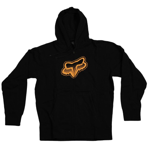 Fox Fade Head Zip-Up Front Fleece - Black/Orange - Men's Sweatshirt
