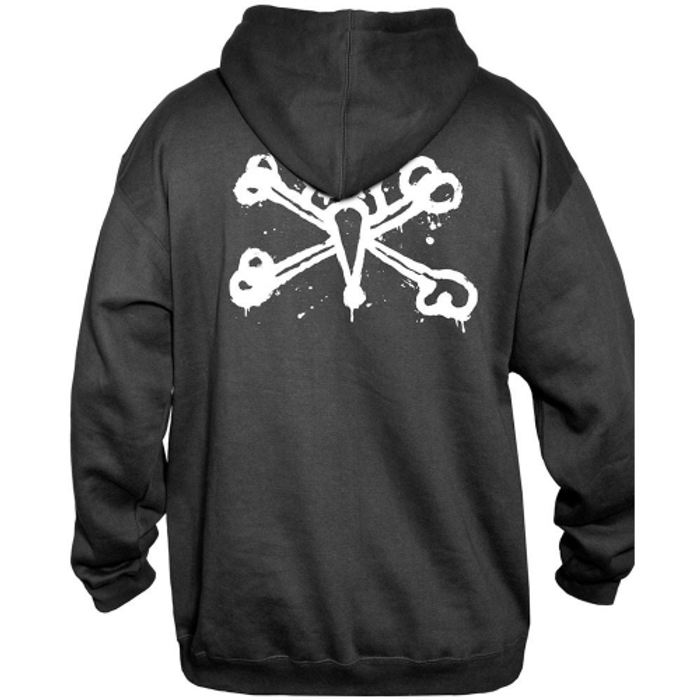 Bones Wheels Back It Hooded Pullover - Black - Men's Sweatshirt