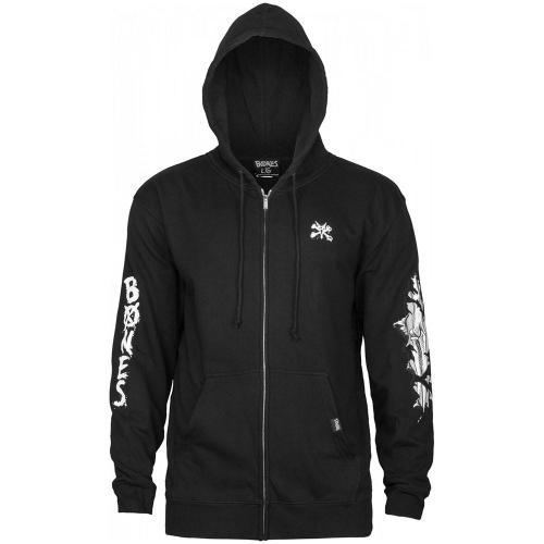 Bones Wheels Shred Zip Up Hooded - Black - Men's Sweatshirt