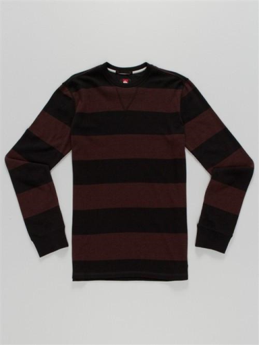 Quiksilver Snit Stripe Sweater - Maroon/Black - Mens Sweatshirt