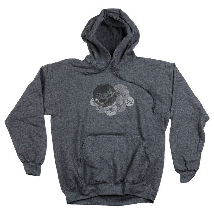 Royal Distressed Cluster Pullover Hooded L/S - Charcoal - Men's Sweatshirt