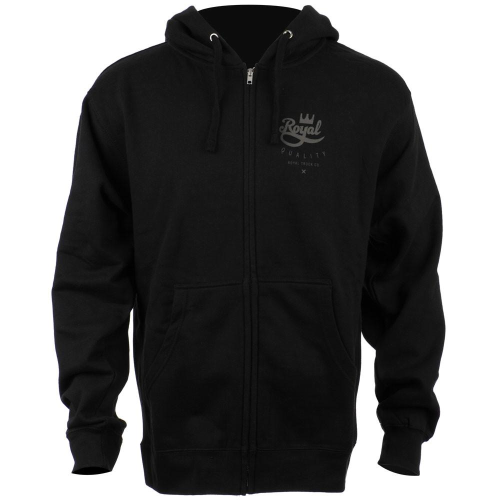 Royal Crown Script Hooded Zip-Up - Black - Men's Sweatshirt