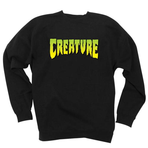 Creature Logo Crew Neck L/S - Black - Men's Sweatshirt