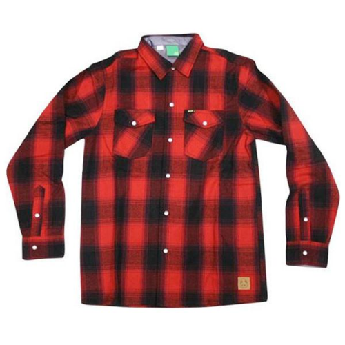 Enjoi Your Friends Shirt L/S Woven Top - Red - Men's Collared Shirt