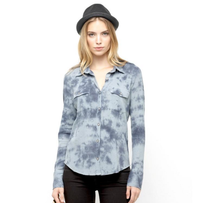 Roxy Madras - Ombre Blue - Women's Collared Shirt
