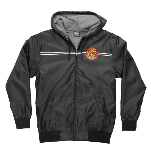 Santa Cruz Dot Hooded Windbreaker - Black - Men's Jacket