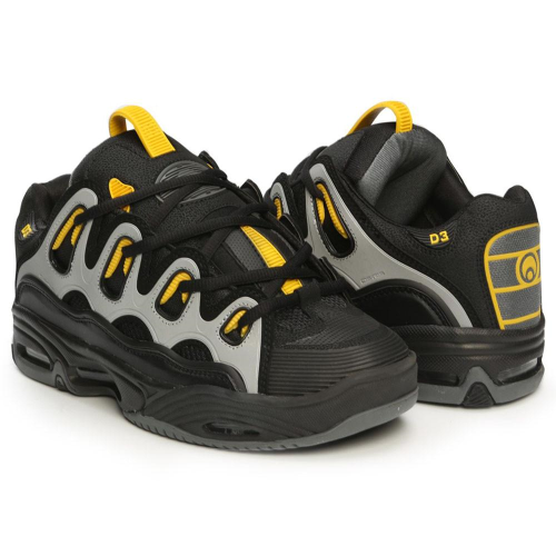 Osiris D3 2001 - Black/Yellow/Charcoal - Men's Skateboard Shoes