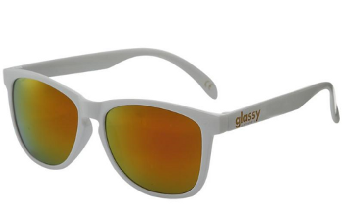 Glassy Deric - White/Red Mirror - Sunglasses