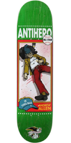Anti-Hero Allen All Star Vagrant - Green - 8.06in x 31.8in - Skateboard Deck
