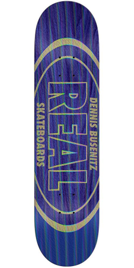 Real Busenitz Holographic Oval - Purple/Blue - 8.18in x 32.0in - Skateboard Deck