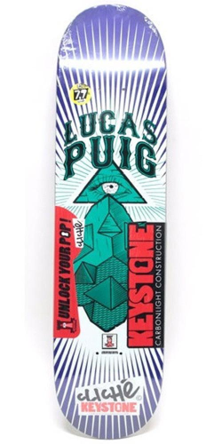 Cliche Geometry R7 KS Lucas Puig - Purple/White/Teal - 7.9in - Skateboard Deck
