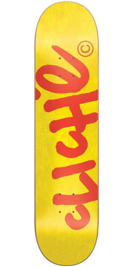 Cliche Handwritten Classic - Red/Yellow - 7.75in - Skateboard Deck