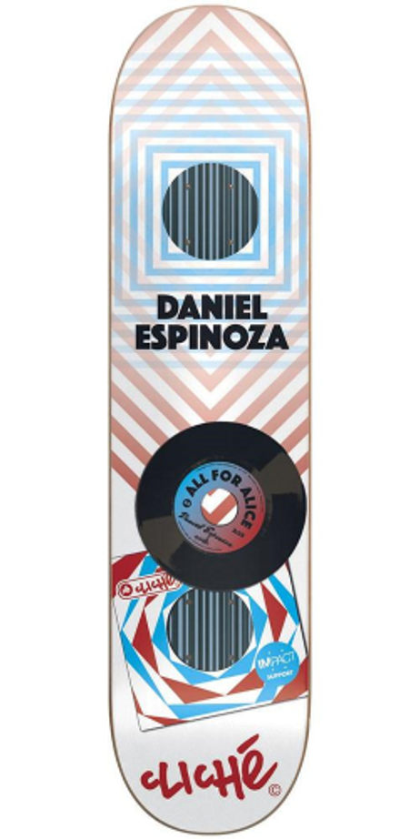 Cliche Daniel Espinoza Vinyl 45T Impact - White/Red - 8.0in - Skateboard Deck