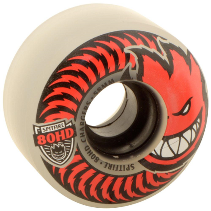 Spitfire 80HD Charger Classic - Clear/Red - 58mm 80a - Skateboard Wheels (Set of 4)