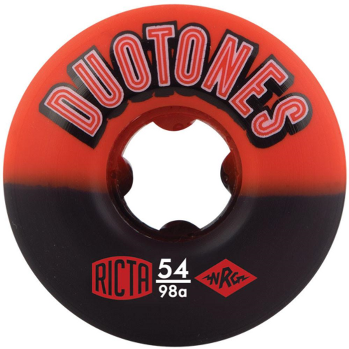 Ricta Duo Tones - Red/Black - 54mm 98a - Skateboard Wheels (Set of 4)