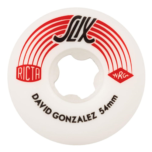 Ricta David Gonzalez Pro Slix - White/Red - 54mm 99a - Skateboard Wheels (Set of 4)