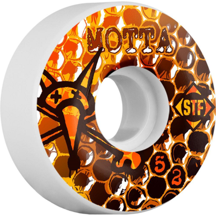 Bones STF Pro Motta Beezwax - Orange/White - 52mm 83b - Skateboard Wheels (Set of 4)