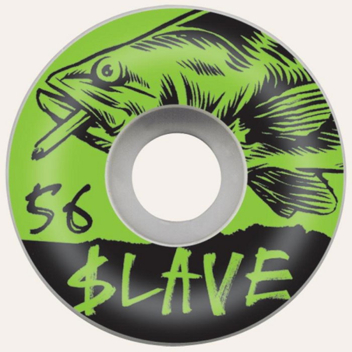 Slave Bass Destruction - White/Green - 56mm - Skateboard Wheels (Set of 4)