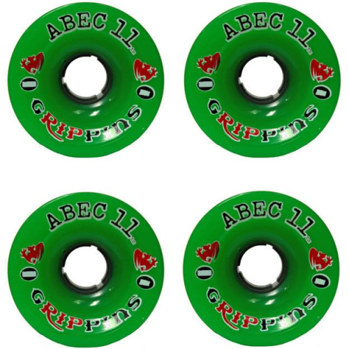 Abec 11 Grippins - Green - 70mm 75a - Skateboard Wheels (Set of 4)