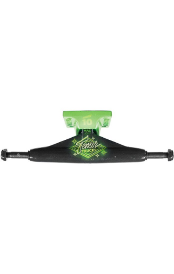 Tensor Aluminum Low Neon Logo - Black/Toxic Green - 5.5 - Skateboard Trucks (Set of 2)