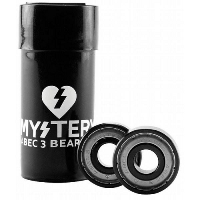 Mystery Bearings - Abec 3 - Black/Silver - Skateboard Bearings (8 PC)
