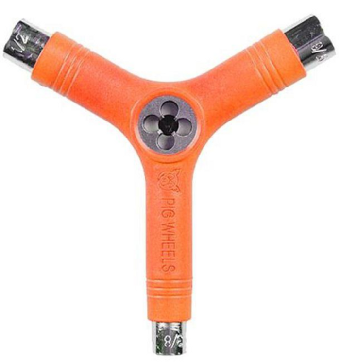 Pig Tri-Socket Threader Tool - Orange - Skateboard Tool