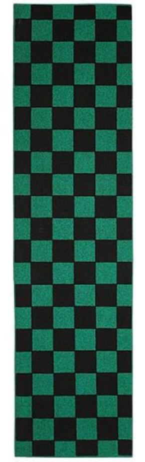 FKD Grip Checkers - Black/Green - Skateboard Griptape (1 Sheet)