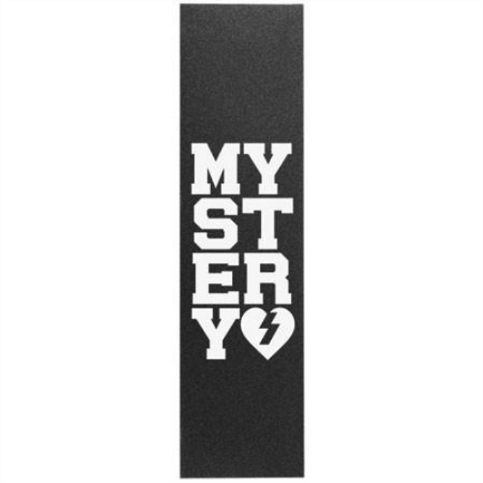 Mystery Varsity Grip Logo - Black - Skateboard Griptape (1 Sheet)