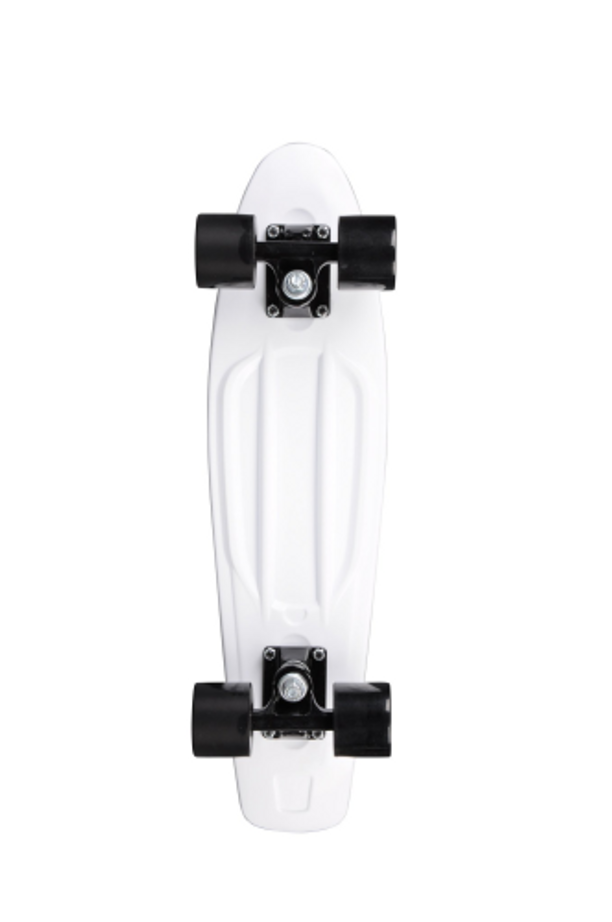 Rock On Mini Cruzer White w/Black Wheels - Complete Skateboard