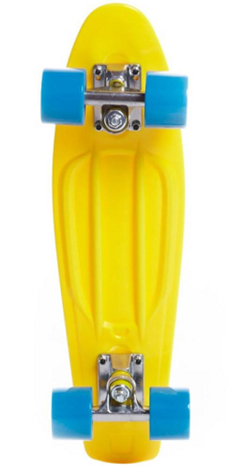 Cliche Trocadero Plastic Cruiser - Yellow/Cyan - 6.0in x 22.5in - Complete Skateboard