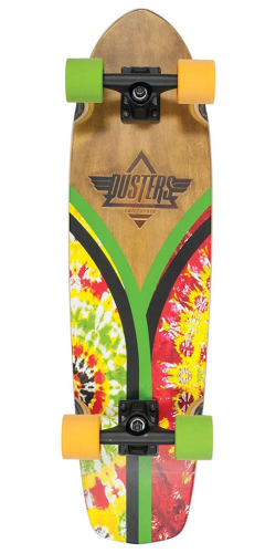 Dusters Flashback Cruiser - Rasta Tie Dye - 31.0in - Complete Skateboard