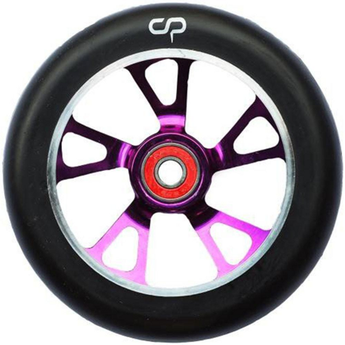 Crisp Alloy Core Drilled - 88a 125mm - Purple/Black - Scooter Wheels ( 1 Wheel)