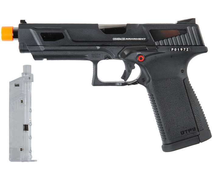 G&G Armament Gas Blow Back Airsoft Pistol - GTP 9 MS - Black (GAS-GPM-T9M-BBB-UCM)