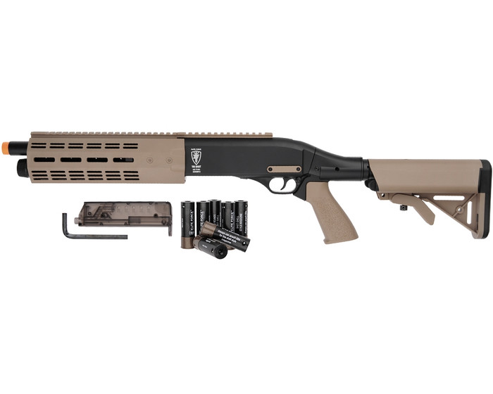 Elite Force Gas Airsoft Shotgun - Tri-Shot - Tan/Black (2279558)