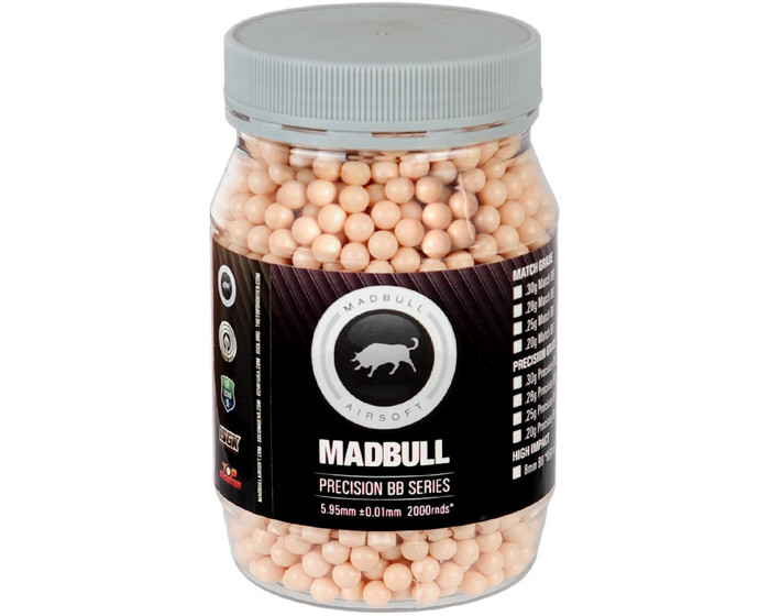 Mad Bull .20g Airsoft BB's - Dark Knight Tracer - 2,000 Rounds (Red)