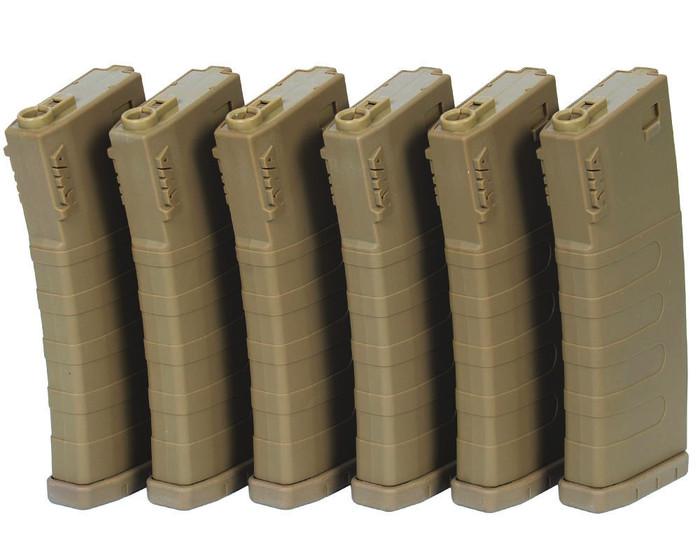 KWA Airsoft Magazine - M4/M16 (Mid Cap) (120 Rounds) - Flat Dark Earth (6-Pack)