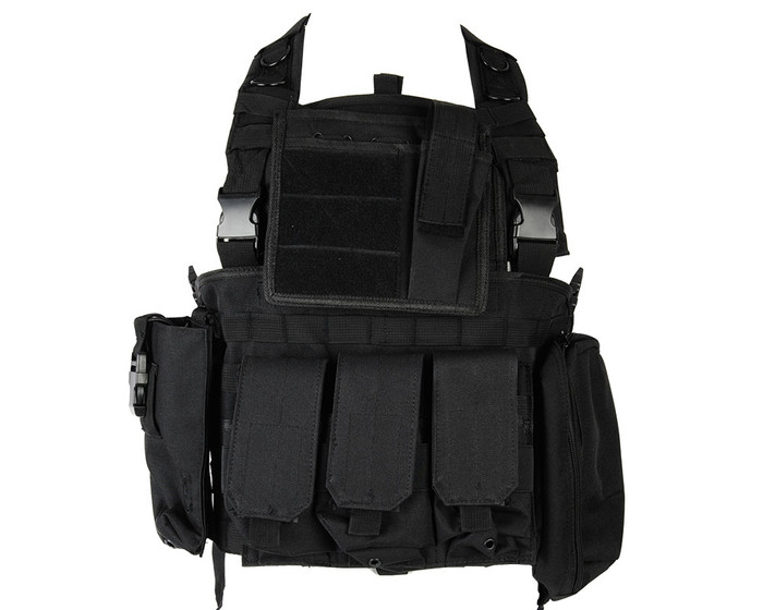 Defcon Gear Airsoft Vest - 600 Denier Commando Chest Rig - Black