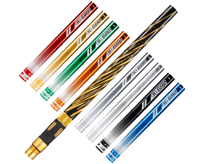 HK Army 15" Luxe Threaded LAZR Elite Barrel Autococker Kit w/ Colored Insert - Orbit - Dust Gold