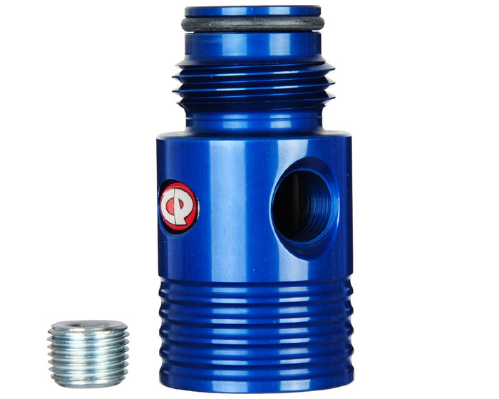 Custom Products Inline Regulator Gauge Port Adapter - Blue